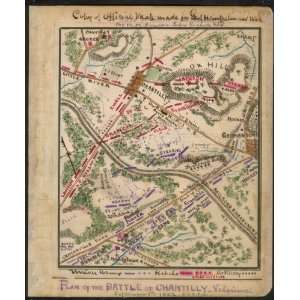 Civil War Map Plan of the Battle of Chantilly, Virginia  September 