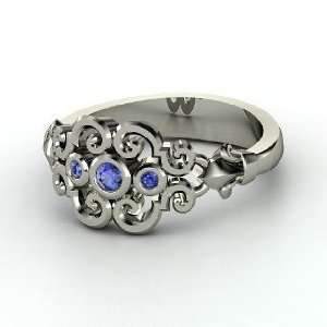  Summer Palace Ring, Palladium Ring with Sapphire Jewelry