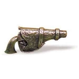 Buck Snort Hardware Gun In Holster Drawer Pull, Antique Brass  