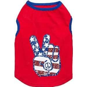   Red White and Blue Collection Peace Dog Tank, Medium 