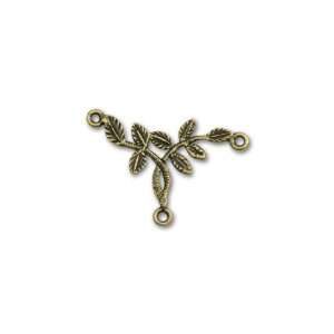   Brass Y Shaped Vine with Leaves and 3 Loops Link