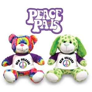   Orleans Peace Pals green PUPPY or tie dyed TEDDY bear Toys & Games