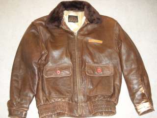   US NAVY G 1 LEATHER FLIGHT BOMBER BROWN JACKET US ARMY AIRFORCES XL