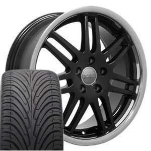  18 Fits Audi   RS4 Style Deep Dish wheels tires   Black 