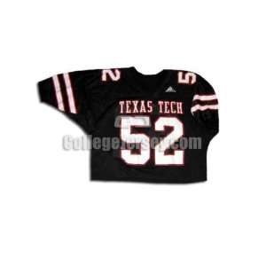  Black No. 52 Game Used Texas Tech Apex One Football Jersey 
