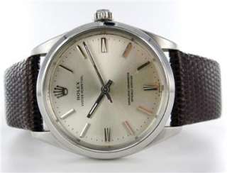 VINTAGE GENTS ROLEX STAINLESS STEEL 1002 AUTOMATIC MVMNT LEATHER STRAP 