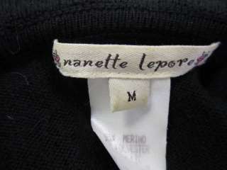 NANETTE LEPORE Black Ruffle Sweater Dress Sz M  