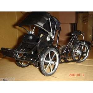 Vietnamese Traditional Transportation Black Color Metal Tricycle Fully 