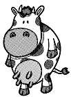 Cute cow // big unmounted rubber stamp (3x4) FLONZ UM
