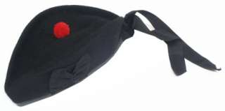 Black Glengarry KILT HAT Pure Wool British Army 56 cm  