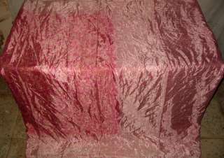 ART SILK Antique Vintage Sari Fabric 4y cx pink  