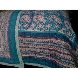  Blue Paisley (King Sized) Hand Crafted Printed Quilt From 