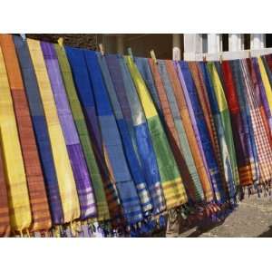  Colored Scarves Await Buyers at the Kom Ombo Marketplace 