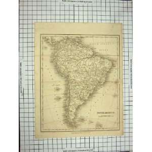  DOWER ANTIQUE MAP c1790 c1900 SOUTH AMERICA FALKLAND