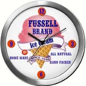  FUSSELL 14 Inch Ice Cream Metal Clock Quartz Movement 