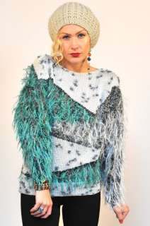 ECLECTIC VINTAGE 80s SPARKLE KNIT FURY JUMPER SWEATER*S  
