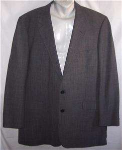 46L Brooks Brothers BLACK WOOL PLAID BLUE 2Btn sport coat jacket suit 