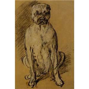  Study of a Bulldog by Thomas Gainsborough, 17 x 20 Fine 