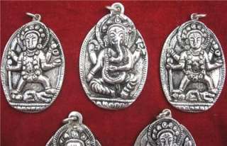 Pn338 Lot of 5 New Ethnic Lord Elephant Ganesha Kali pendant Nepal 