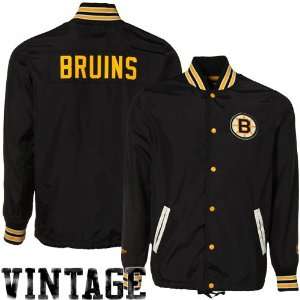   Bruins Black Pep Talk Vintage Full Button Jacket