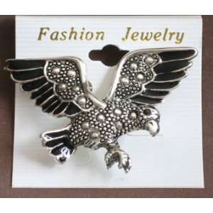  Fashion Jewelry Eagle Pin Brooch (Antique Silver Tone 