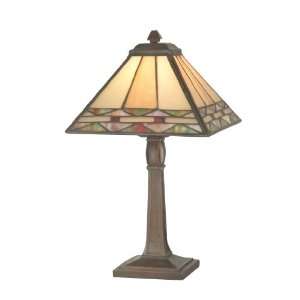   Tiffany TA70678 Slayter Accent Lamp, Antique Brass and Art Glass Shade