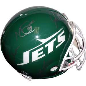  Sack Exchange Hand Signed 4 Sigs. NY Jets Helmet Sports 