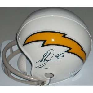 Antonio Gates signed San Diego Chargers TB White 2bar Mini Helmet
