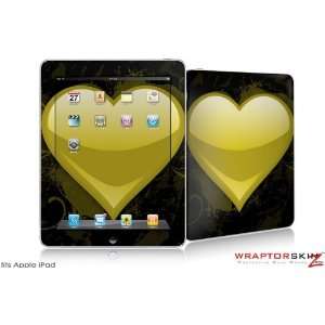  iPad Skin   Glass Heart Grunge Yellow   fits Apple iPad by 