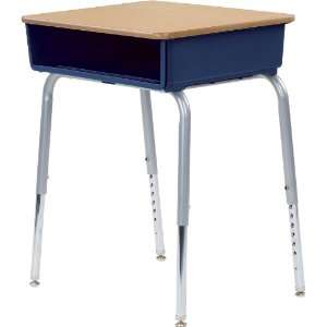 Virco Quick Ship 785 Series Laminate Top Student Desk with Navy Open 