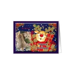  Geoffroy Cat Christmas Happy Holidays Greeting Card Card 
