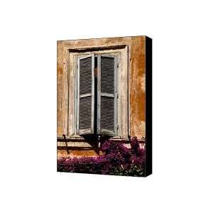 window flowers Rome Italy shuters venice building house stone Canvas 