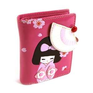  Geisha   medium wallet   fuchsia