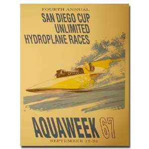  1967 Aquaweek Hydroplane Boat Racing Poster Print