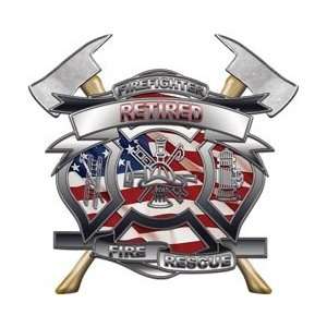  Retired Firefighter Fire Rescue Decal   2 h   REFLECTIVE 