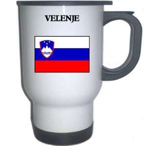  Slovenia   VELENJE White Stainless Steel Mug Everything 