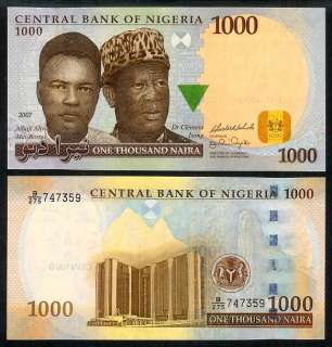 NIGERIA 1000 NAIRA 2007 P NEW UNCIRCULATED  