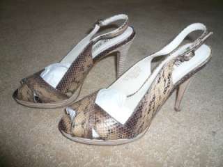 NIB VICTORIAS SECRET SNAKEPRINT SLINGBACK HEEL 6.5 $99  