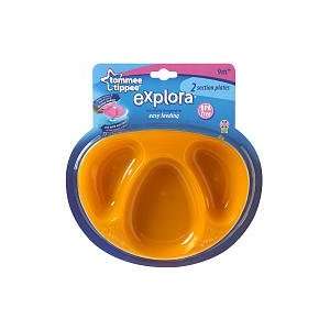    Tommee Tippee BPA Free Section Plates   2 Pack (Orange) Baby