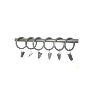   Rings With Clips (set Of 7) Black Curtain Rod Rings
