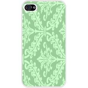  Mint Green Color Damask Design White Hard Case Cover for Apple 