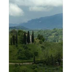  Villa on a Hillside under a Dramatic Sky, Asolo, Italy 