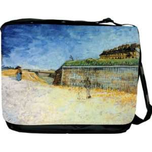  Van Gogh Art The Ramparts Messenger Bag   Book Bag 