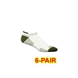   Bamboo Tab Socks White/Olive LG 6 pack