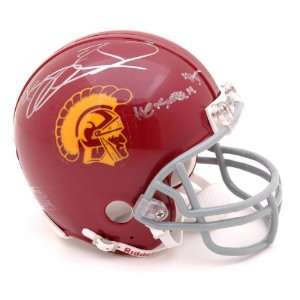 Reggie Bush USC Trojans Autographed Mini Helmet with 2005 Heisman 