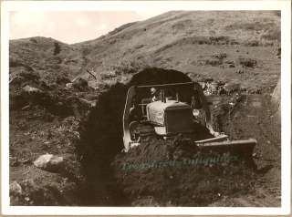 1930s WPA Allis Chalmers Bull Dozer Cutting Road Photo  