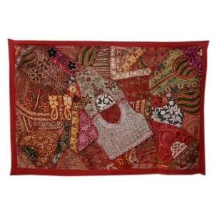   Tapestry Graceful Beads Mirror Old Sari Patch Work