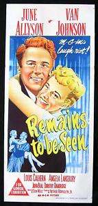 REMAINS TO BE SEEN (1953) Allyson Johnson RARE poster  