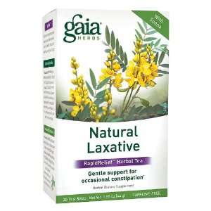 Gaia Herbs   Natural Laxative Rapid Relieve Herbal Tea, 20 tea bags