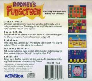 Rodneys Funscreen PC CD 5 kids learning computer games  